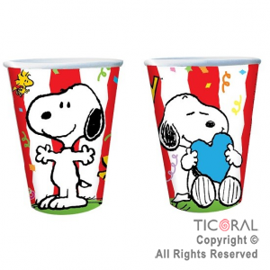 SNOOPY VASO POLIPAPEL X 8 UNIDADES